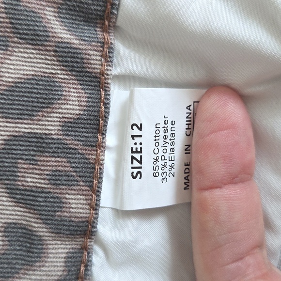 Leopard Print Wide Leg Denim Jeans Size 12 NWOT - Picture 13 of 14